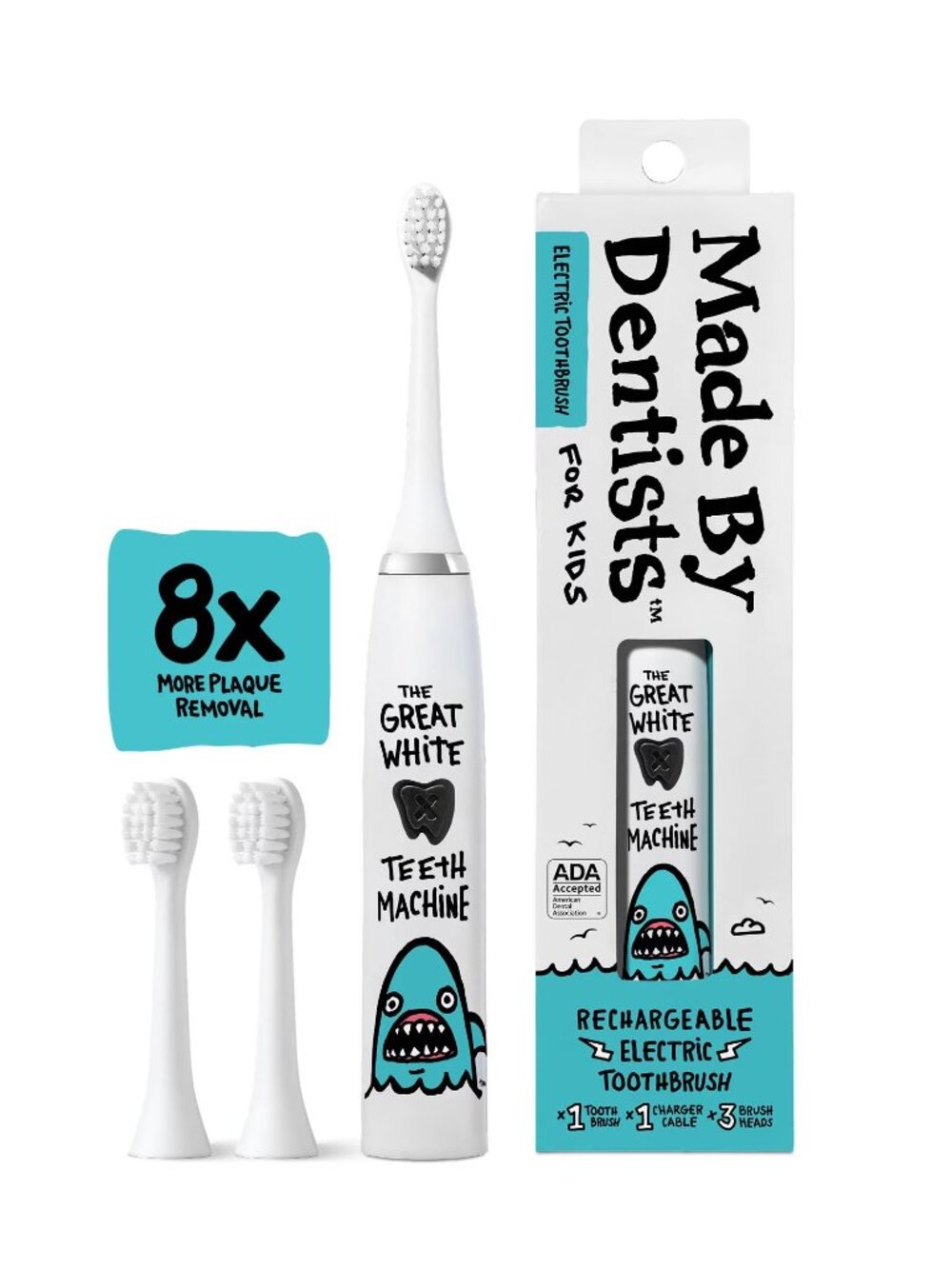 NIB Made by Dentists Kids' Shark Electric Toothbrush